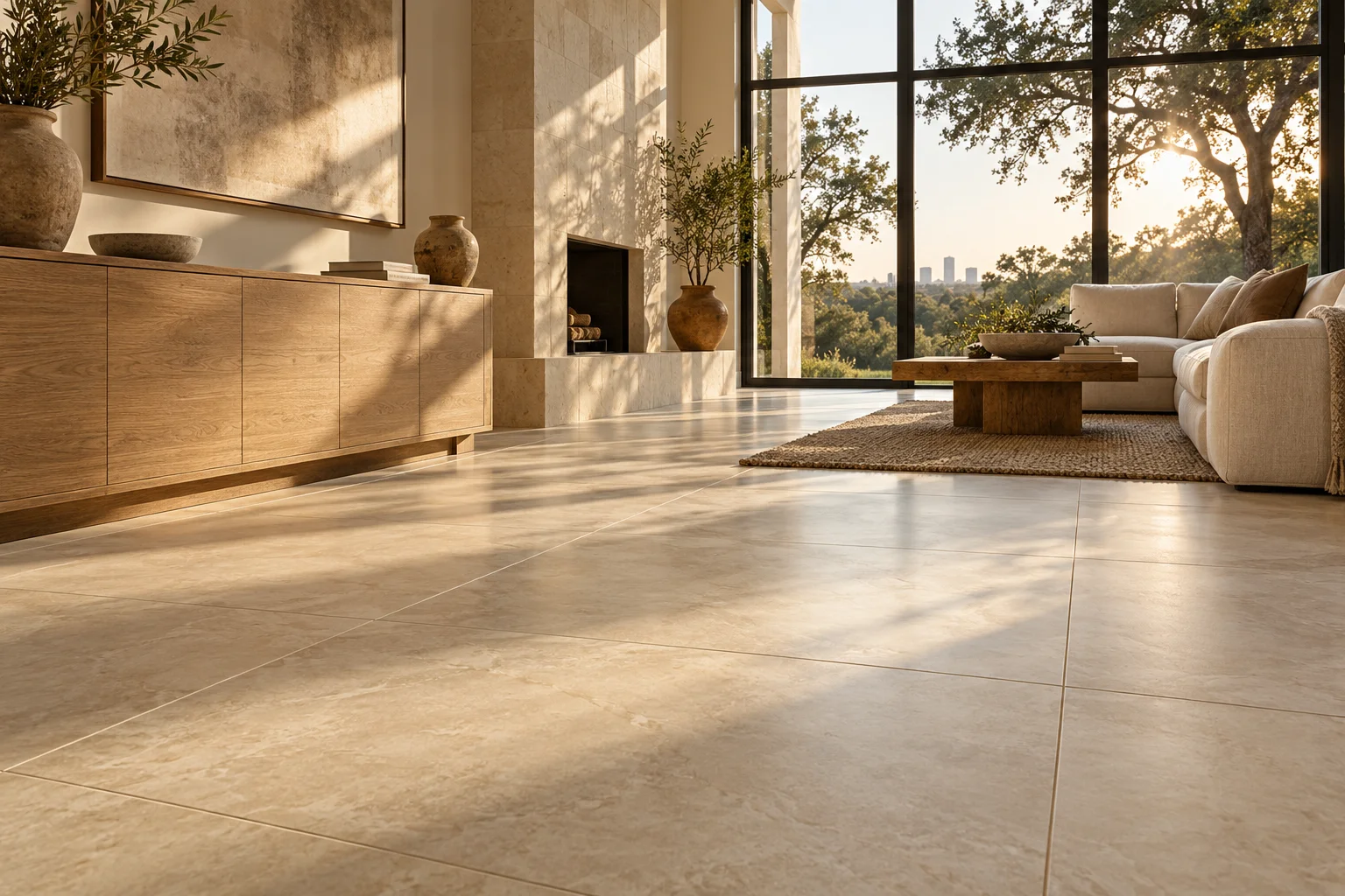 Interior inspiration: large-format floor tiles